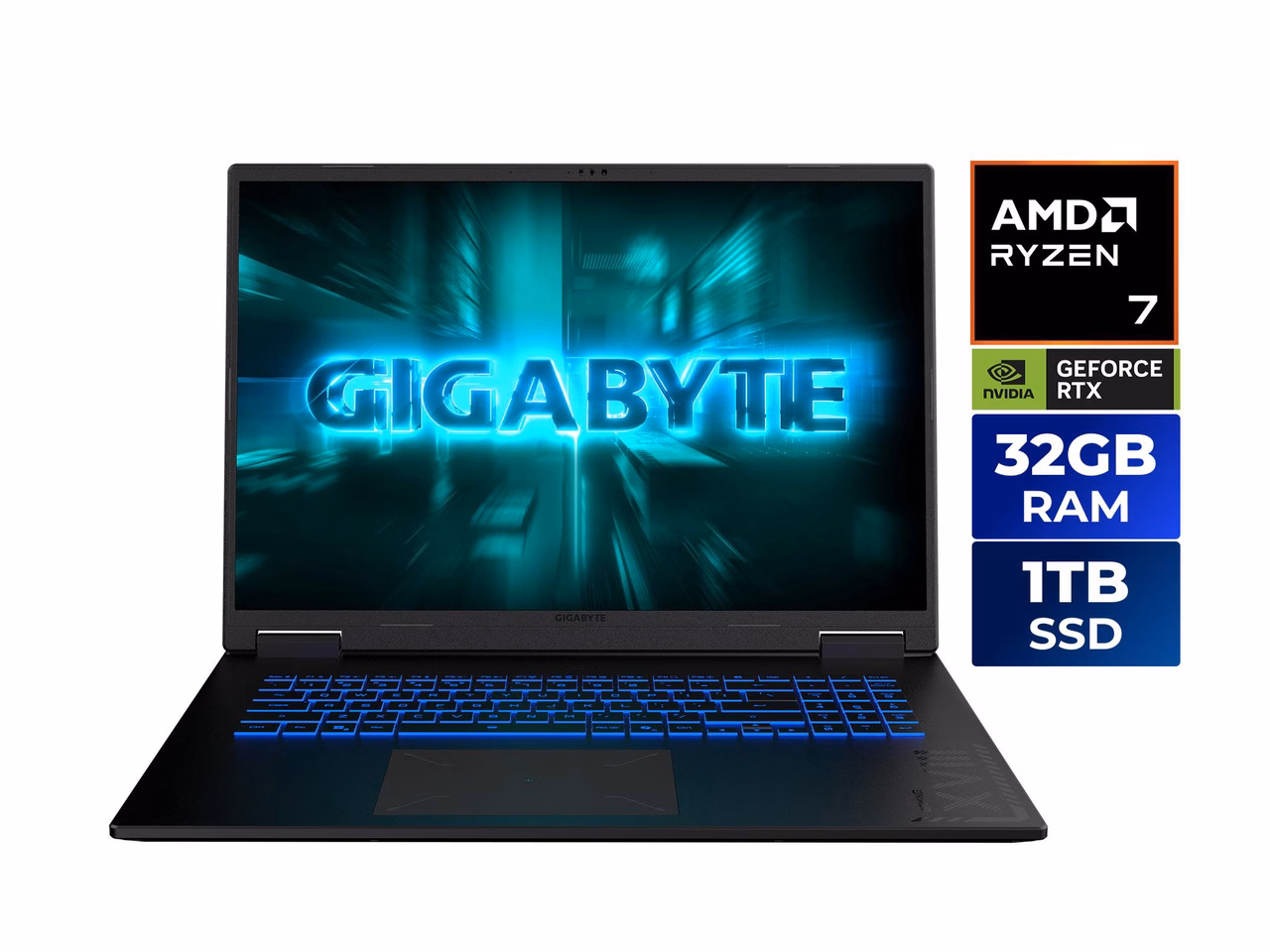 GIGABYTE GAMING A18 Gaming Laptop - 165Hz 2560x1600 WQXGA - NVIDIA GeForce RTX 5070 - AMD Ryzen 7 260 - 1TB SSD with 32GB DDR5 RAM - Windows 11 Home - Black Steel (3WHK3USC64SH)