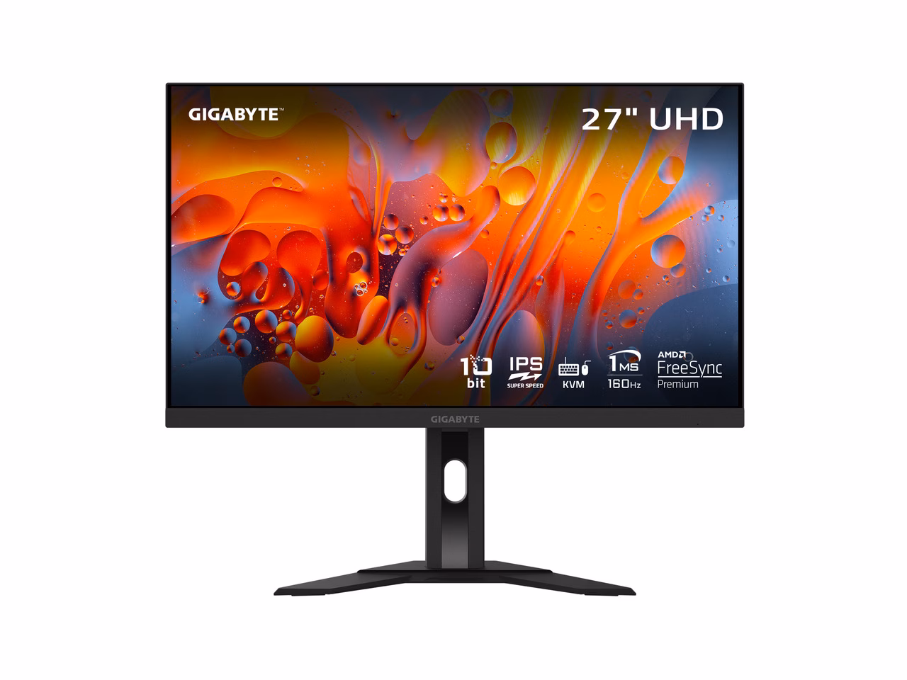 GIGABYTE 27" UHD 4k 160Hz with AMD FreeSync Premium 1ms HDR400 USB-C KVM Gaming Computer Monitor with Height Adjustable and Tilt stand M27UA