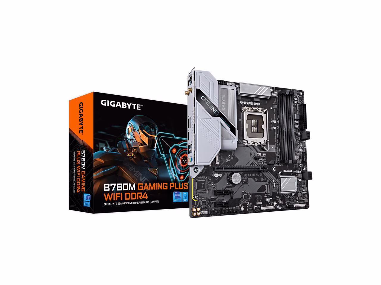 GIGABYTE B760M GAMING PLUS WIFI DDR4 LGA 1700 Intel B760 M-ATX Motherboard with DDR4, 2* M.2, PCIe 4.0, Front USB 3.2 Gen 1 Type-C, WiFi 6 GbE LAN, Q-Flash Plus, PCIe EZ-Latch