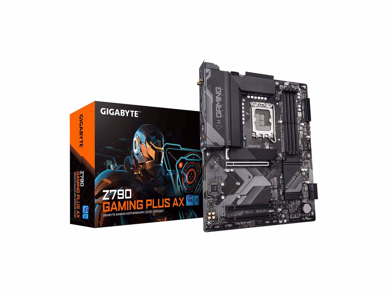 GIGABYTE Z790 GAMING PLUS AX LGA 1700 Intel Z790 ATX Motherboard with DDR5, Triple M.2, PCIe 4.0, USB 3.2 Gen2 Type-C, Realtek Wi-Fi 6, Realtek LAN, Q-Flash Plus, EZ-Latch