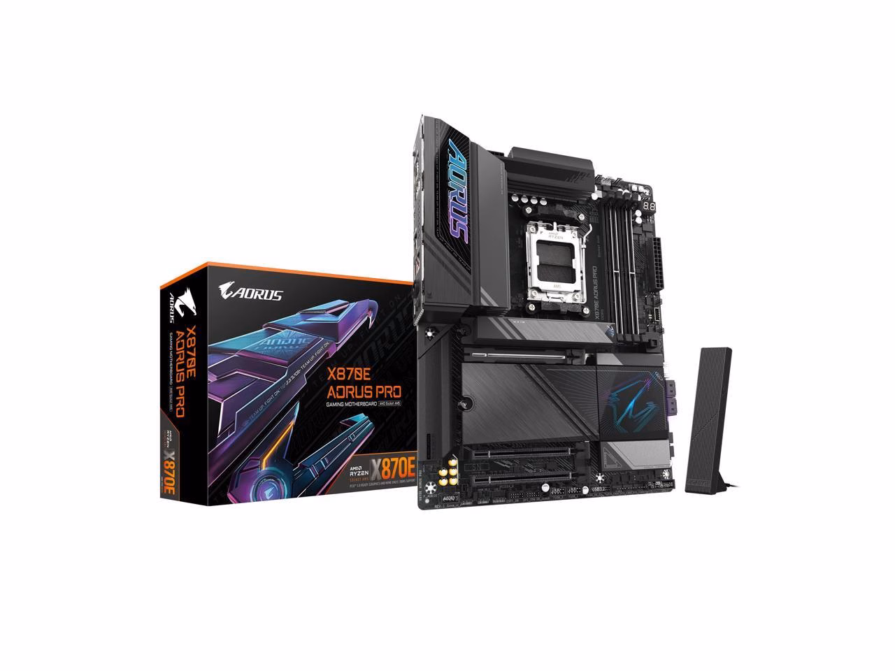 GIGABYTE X870E AORUS PRO AM5 LGA 1718, ATX, DDR5, 4x M.2, PCIe 5.0, USB4, Wi-Fi 7, 2.5GbE LAN, EZ-Latch
