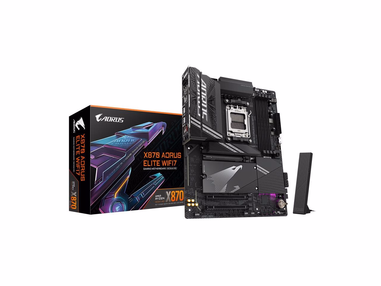GIGABYTE X870 AORUS ELITE WIFI7 AM5 LGA 1718, ATX, DDR5, 4x M.2, PCIe 5.0, USB4, Wi-Fi 7, 2.5GbE LAN, EZ-Latch