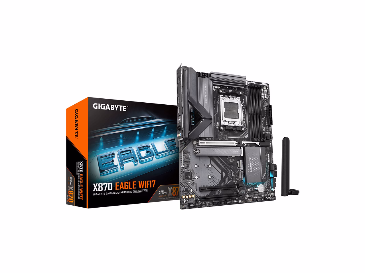 GIGABYTE X870 EAGLE WIFI7 AM5 LGA 1718, ATX, DDR5, 4 x SATA 6Gb/s, 3x M.2, PCIe 5.0, USB4, Wi-Fi 7, 2.5GbE LAN, EZ-Latch