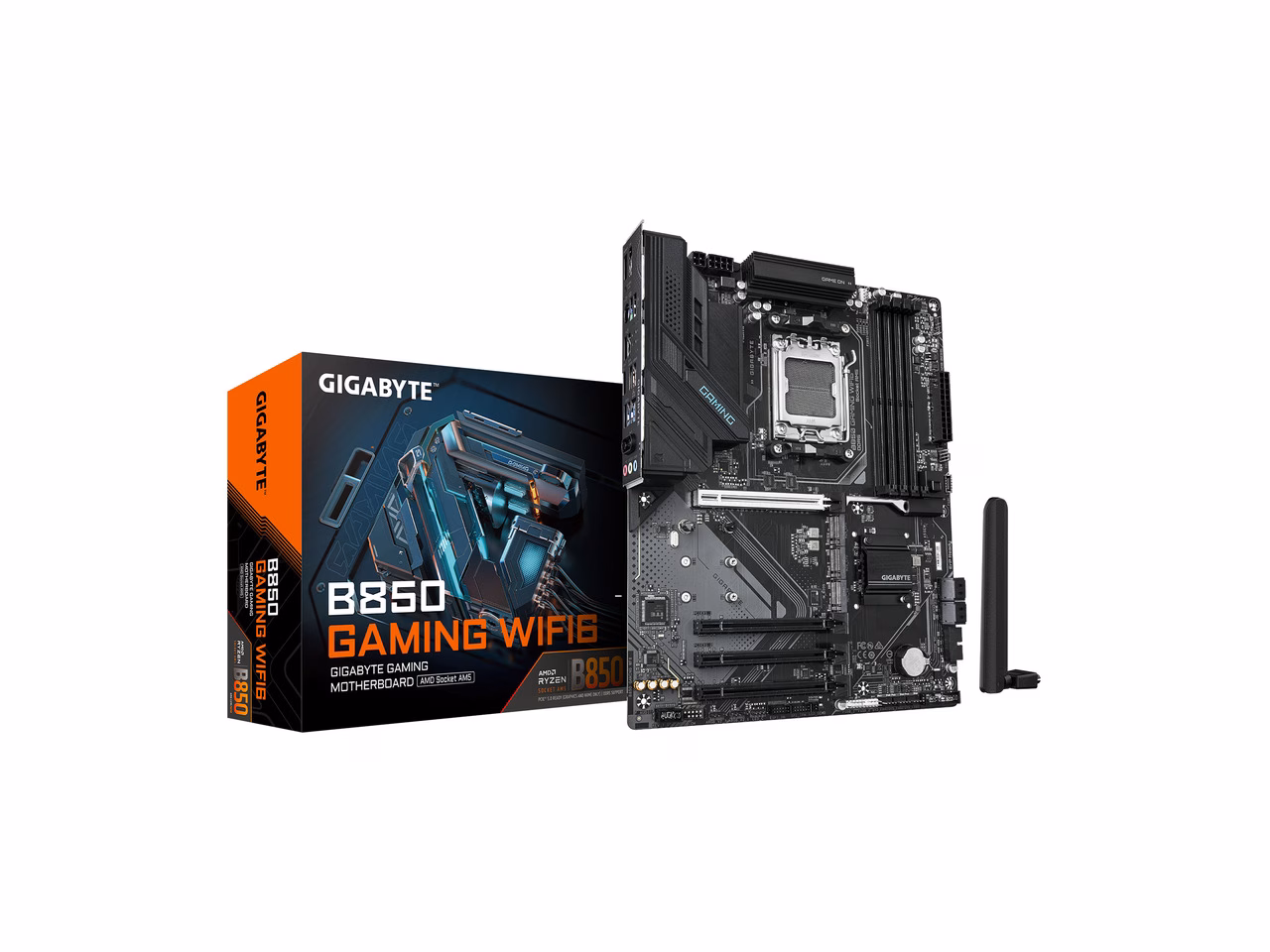 GIGABYTE B850 GAMING WIFI6 AMD AM5 LGA 1718 Motherboard, ATX, DDR5, 3x M.2, PCIe 5.0, USB-C, WIFI6E, 1GbE LAN, EZ-Latch