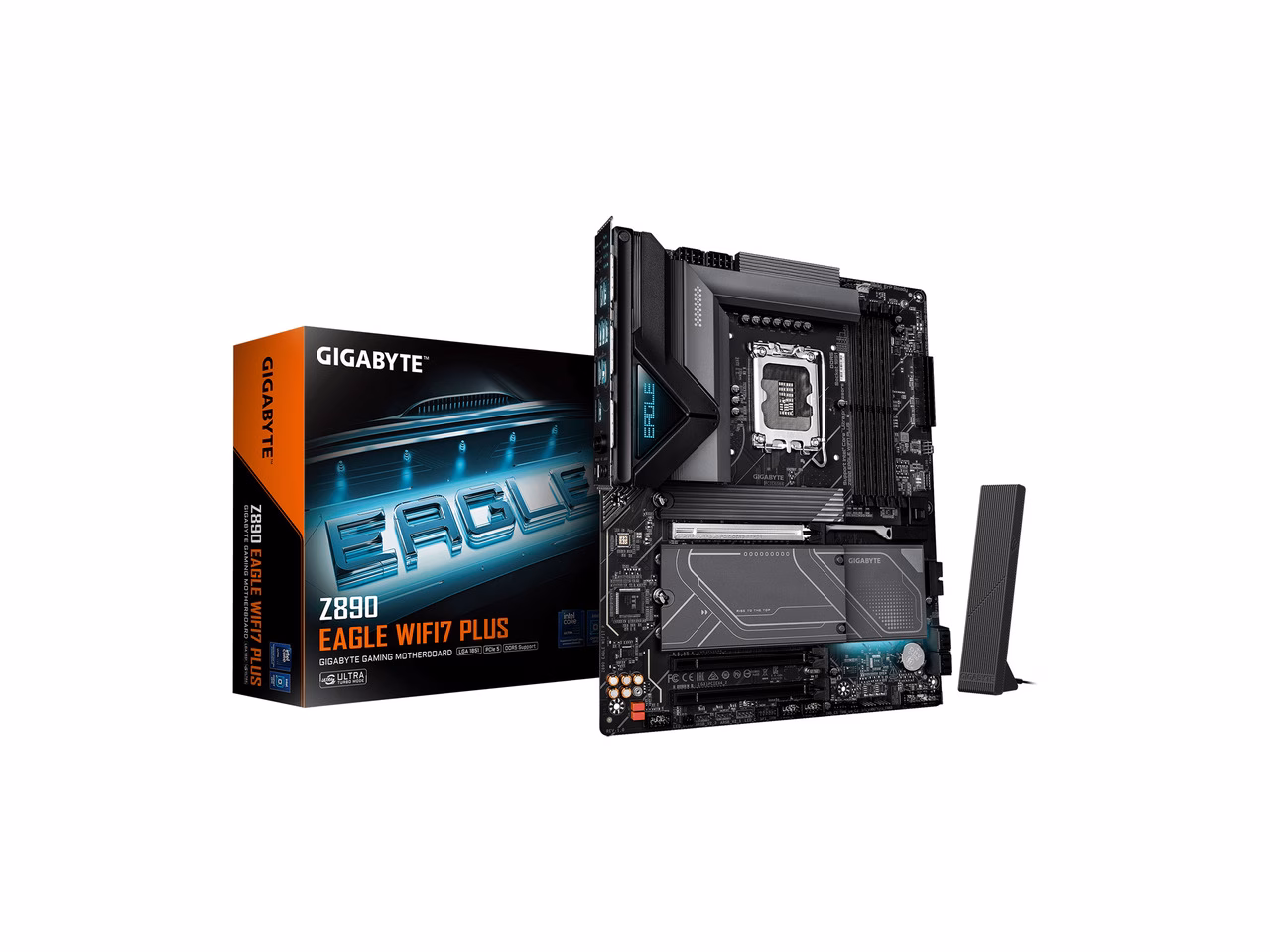 GIGABYTE Z890 EAGLE WIFI7 PLUS Intel LGA 1851 ATX Motherboard, Support Core Ultra (Series 2), DDR5, 14+1+2 Power Phase, 4x M.2, PCIe 5.0, USB4, WiFi 7, 2.5GbE, EZ-Latch, D5 Bionic Corsa